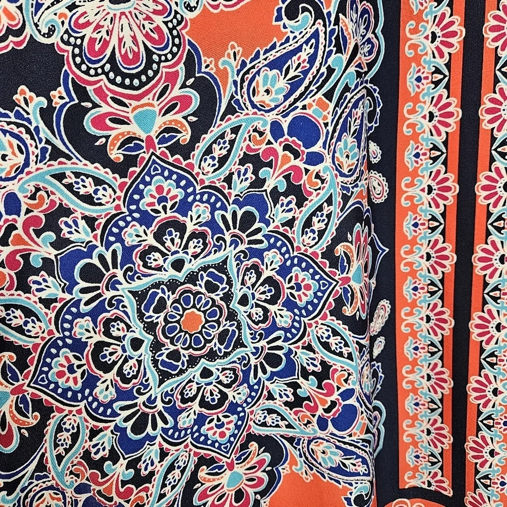 Avenue Boho Sleeveless Top - Orange and Blue - Plus Size 18/20 - Picture 4 of 5